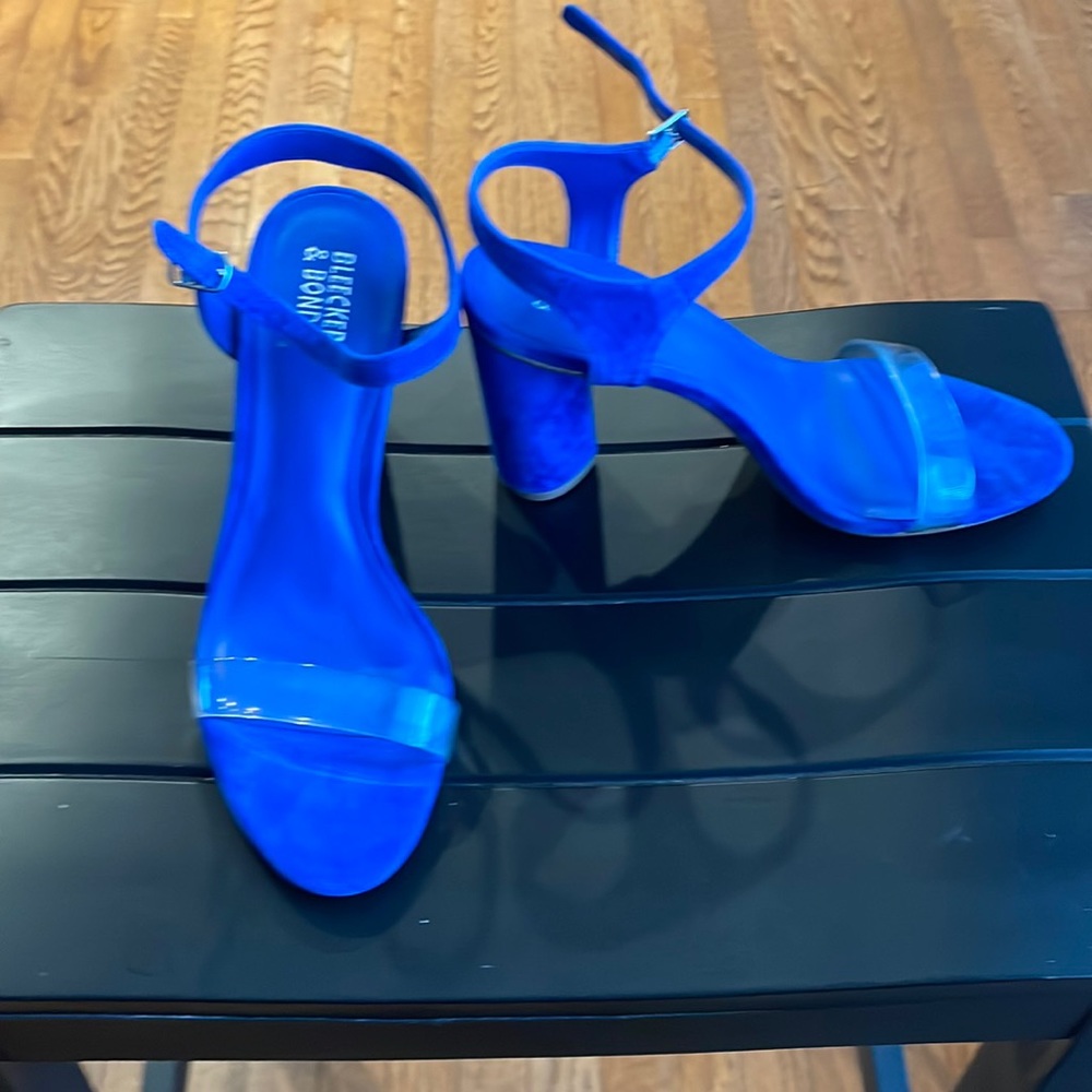 Bleecker & Bond Suede Leather Cobalt Blue Sandals